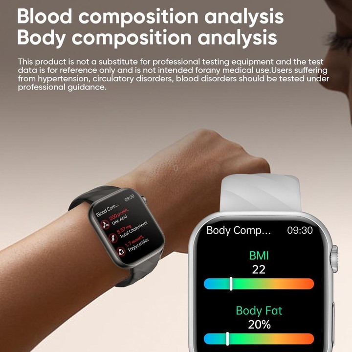 MT500 1.97 inch IP67 Waterproof Smart Watch, Support Electrocardiogram / Temperature Measurement(Black)