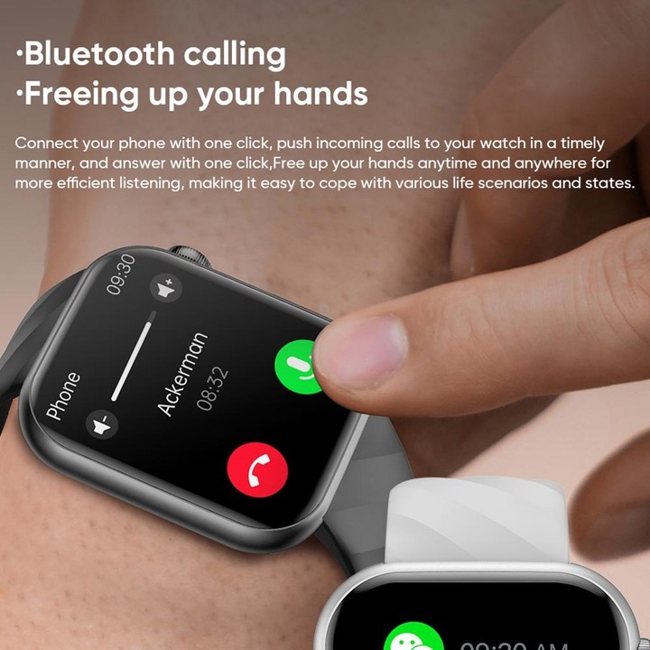 MT500 1.97 inch IP67 Waterproof Smart Watch, Support Electrocardiogram / Temperature Measurement(White)