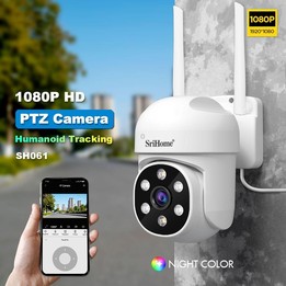 SriHome SH061 2MP 2.4G WiFi AI Humanoid Tracking Infrared Night Vision Camera(US Plug)