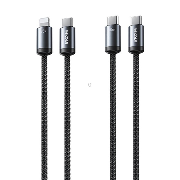 WK WDC-35 Raython Gen2 1m PD65W Type-C to Type-C Fast Charging Data Cable(Black)