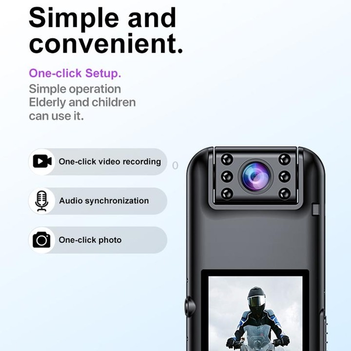 A82 IR Night Vision Rotating Lens 2K HD Video WiFi Recorder with Back Clip(Black)