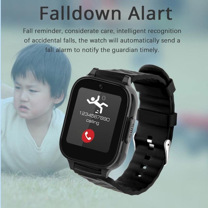 RF-V52-B 1.85 inch Screen GPS Smart Tracker WatchBand Support SOS Call / Health Monitoring For North America / South America(Bla
