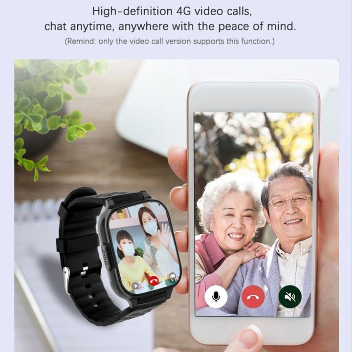 RF-V52-B 1.85 inch Screen GPS Smart Tracker WatchBand Support SOS Call / Health Monitoring For North America / South America(Bla