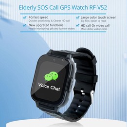 RF-V52-B 1.85 inch Screen GPS Smart Tracker WatchBand Support SOS Call / Health Monitoring For North America / South America(Red