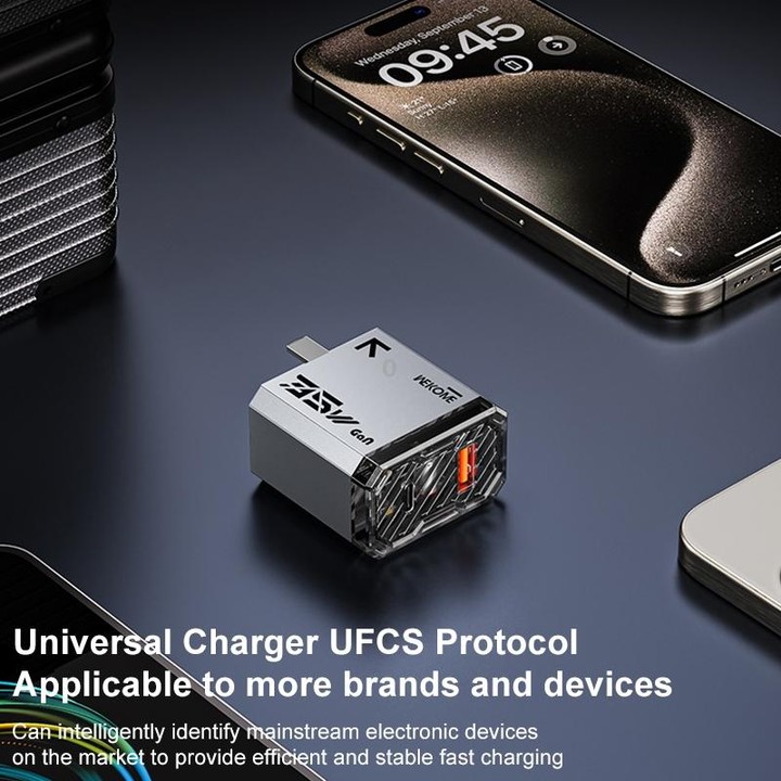 WK WP-U23 Pioneer Series 35W USB-C / Type-C, USB GaN Fast Charger, Plug Type:EU Plug(Tarnish)
