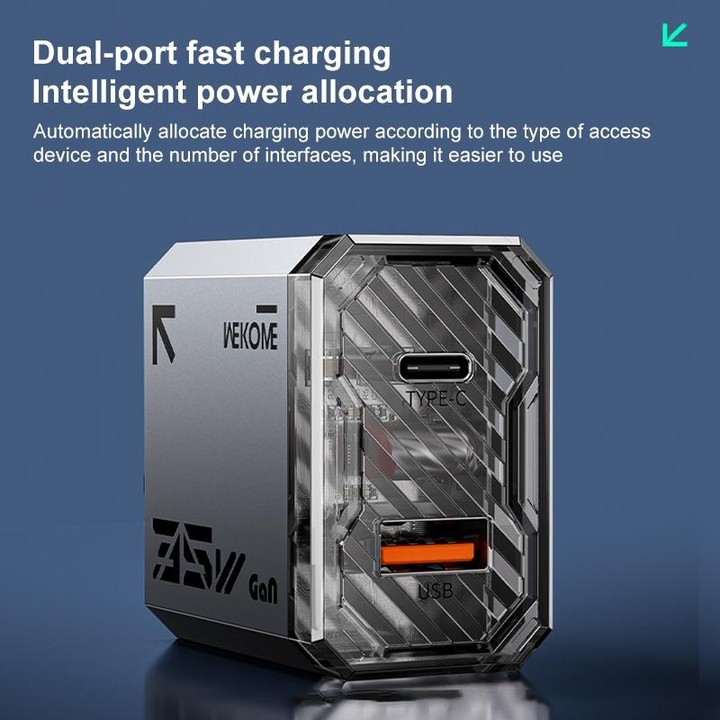 WK WP-U23 Pioneer Series 35W USB-C / Type-C, USB GaN Fast Charger, Plug Type:EU Plug(Tarnish)