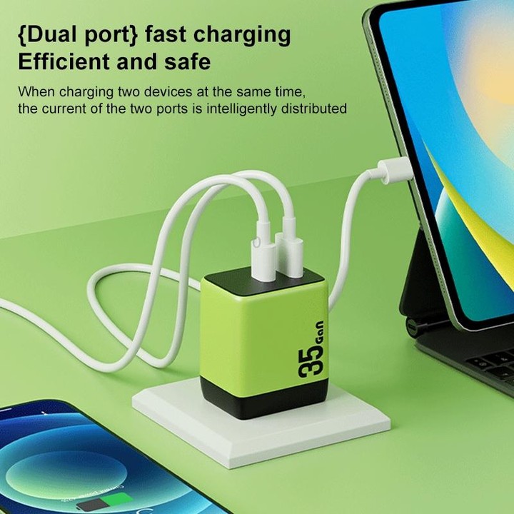 WK WP-U36 35W USB-C / Type-C, USB GaN Fast Charger, Plug Type:EU Plug(Green)