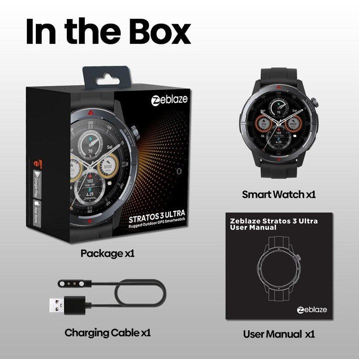 Zeblaze Stratos 3 Ultra 1.43 inch Screen Rugged Outdoor Sports GPS Smart Watch(Moon White)