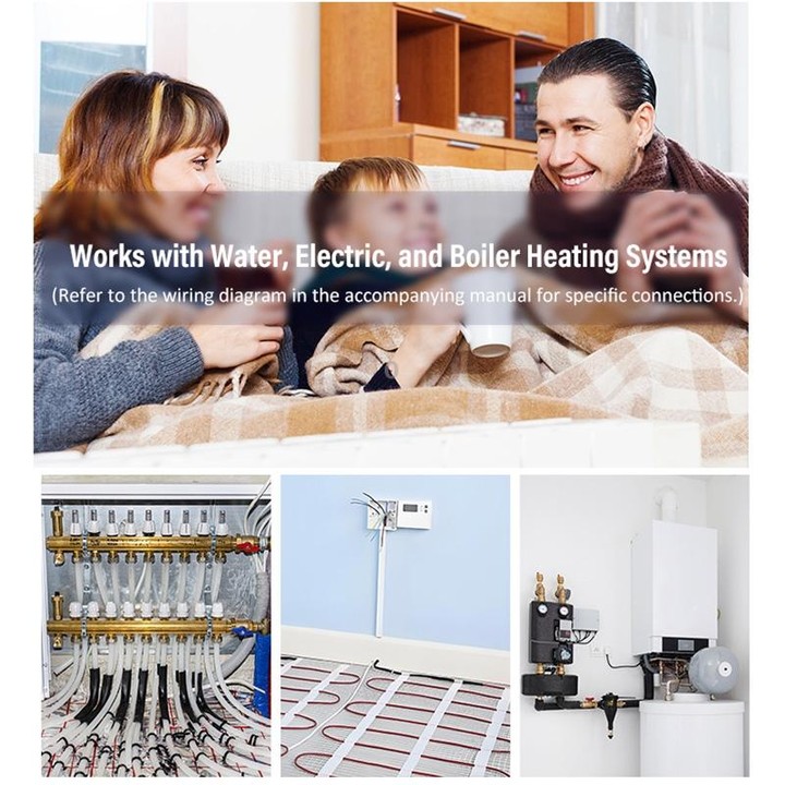 BHT-009GALW-MT Water Heating WiFi Smart Home LED Thermostat with Matter(White)