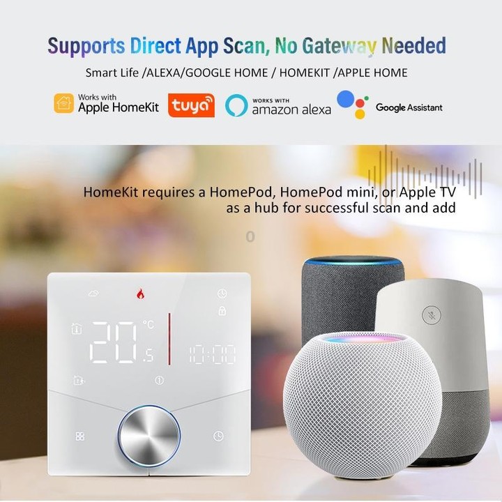 BHT-009GALW-MT Water Heating WiFi Smart Home LED Thermostat with Matter(White)
