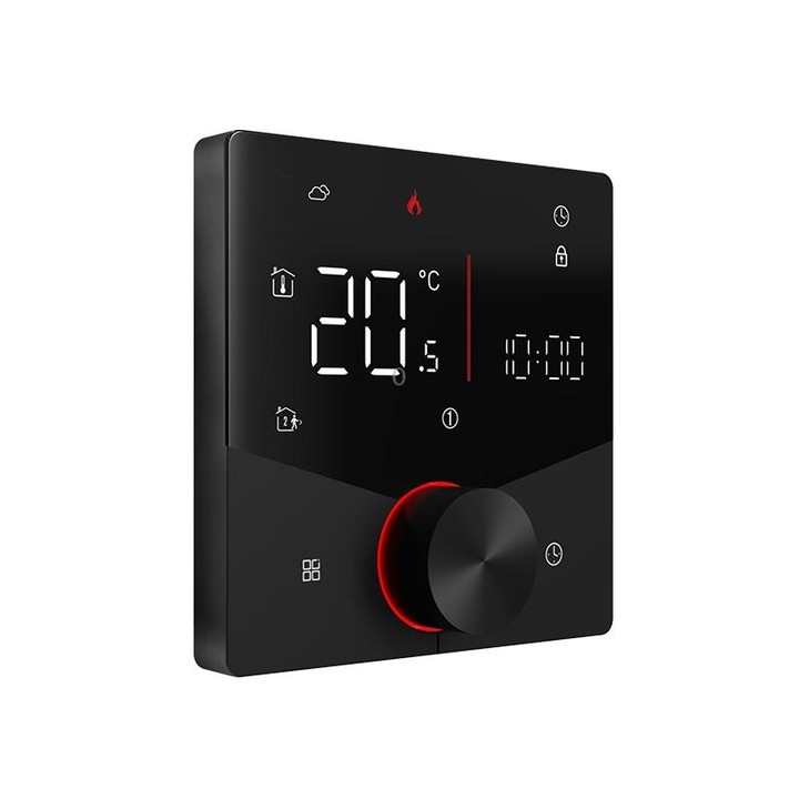BHT-009GCLW-MT Boiler Heating WiFi Smart Home LED Thermostat with Matter(Black)