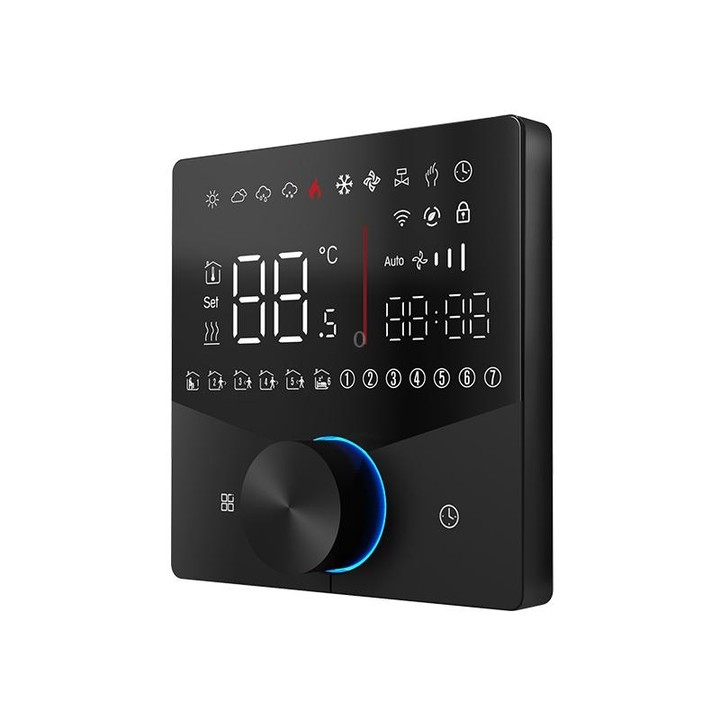 BHT-009GCLW-MT Boiler Heating WiFi Smart Home LED Thermostat with Matter(Black)
