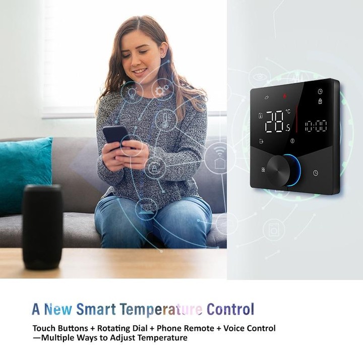 BHT-009GCLW-MT Boiler Heating WiFi Smart Home LED Thermostat with Matter(White)