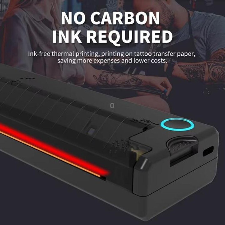 A41 203DPI Portable Tattoo Printer Office Study Bluetooth HD Thermal Printer(White)