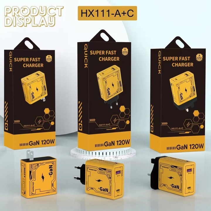 HX111 120W USB, Type-C GaN Ultra-fast Charger(US Plug)