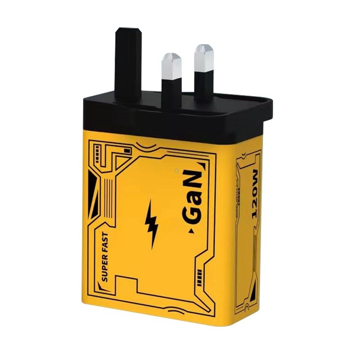 HX111 120W USB, Type-C GaN Ultra-fast Charger(UK Plug)