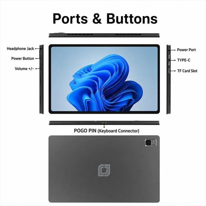 Jumper EZpad V12 Pro Tablet PC, 12GB+256GB, No Keyboard, 12 inch Windows 11 Home OS Intel N5095 Quad Core(EU Plug)