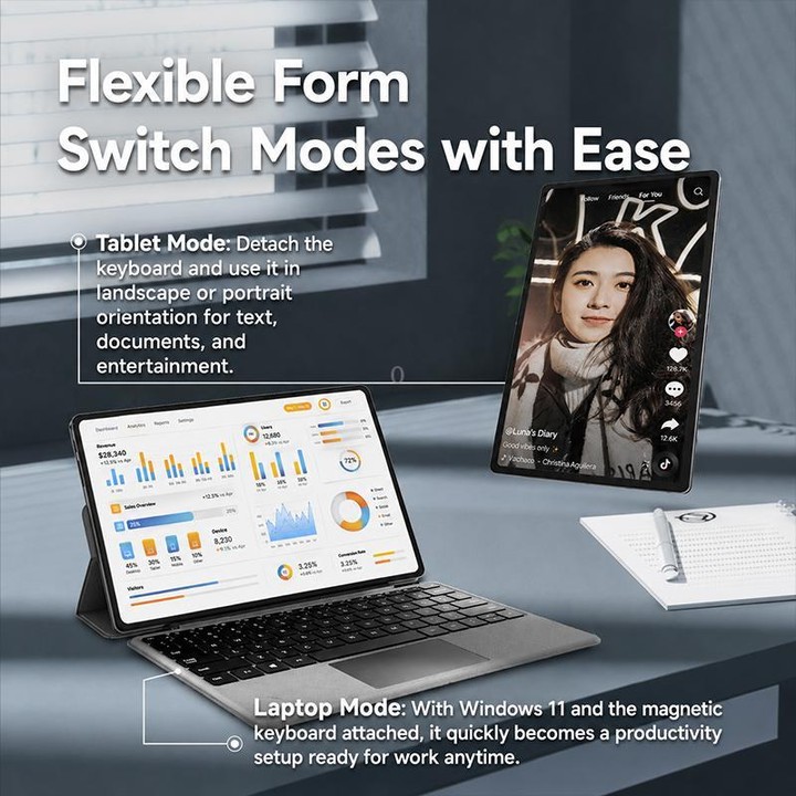 Jumper EZpad V12 Pro Tablet PC, 12GB+256GB, No Keyboard, 12 inch Windows 11 Home OS Intel N5095 Quad Core(EU Plug)
