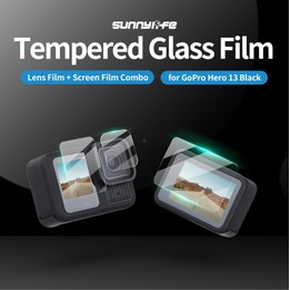 For GoPro HERO13 Black Sunnylife 3 in 1 Lens Protector Front and Rear Screen Tempered Glass Films, Quantity:2 + 2 + 2 Sets