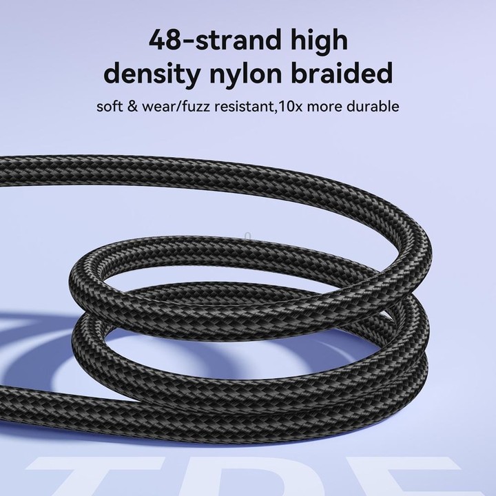 JOYROOM S-A42 Crystal Clear Series Fast Charging Data Cable, Type-C to Type-C Cable, Length: 1.2m(Black)