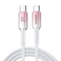 JOYROOM S-A42 Crystal Clear Series Fast Charging Data Cable, Type-C to Type-C Cable, Length: 1.2m(White)