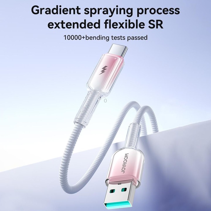 JOYROOM S-A42 Crystal Clear Series Fast Charging Data Cable, USB to Type-C Cable, Length: 1.2m(White)