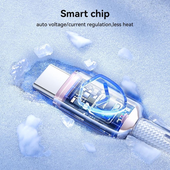 JOYROOM S-A42 Crystal Clear Series Fast Charging Data Cable, USB to Type-C Cable, Length: 1.2m(White)