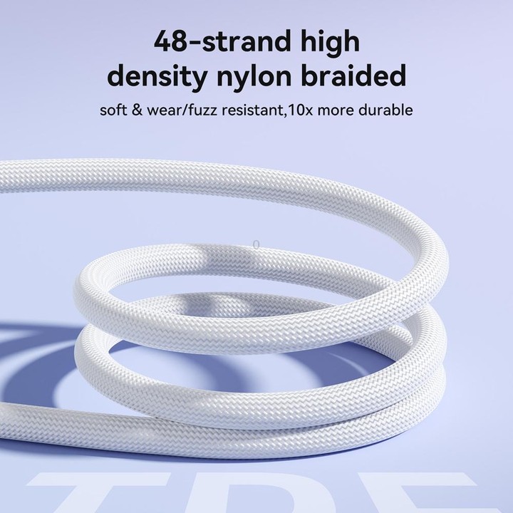 JOYROOM S-A42 Crystal Clear Series Fast Charging Data Cable, USB to Type-C Cable, Length: 1.2m(White)