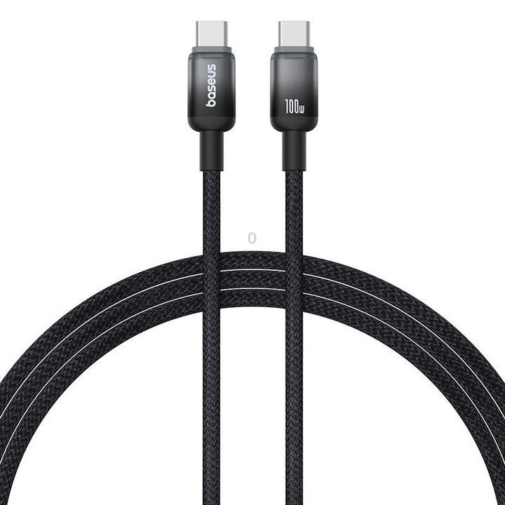 Baseus Discolor Series 100W USB-C / Type-C to USB-C / Type-C Fast Charging Cable, Cable Length:1m(Black)