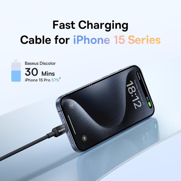Baseus Discolor Series 100W USB-C / Type-C to USB-C / Type-C Fast Charging Cable, Cable Length:1m(Black)