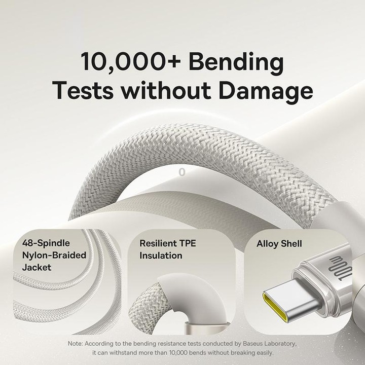 Baseus Titanium Alloy Series 100W USB-C / Type-C to Type-C Fast Charging Cable, Length:1m(Gold)