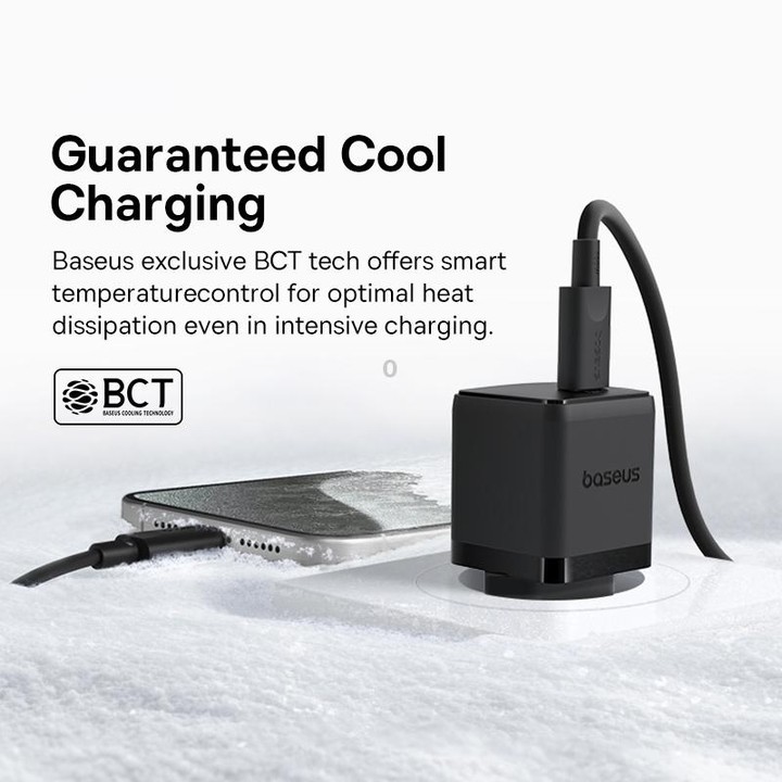 Baseus PD20W USB-C / Type-C Fast Charger With 1m Type-C Cable, Plug Type:EU Plug(Black)