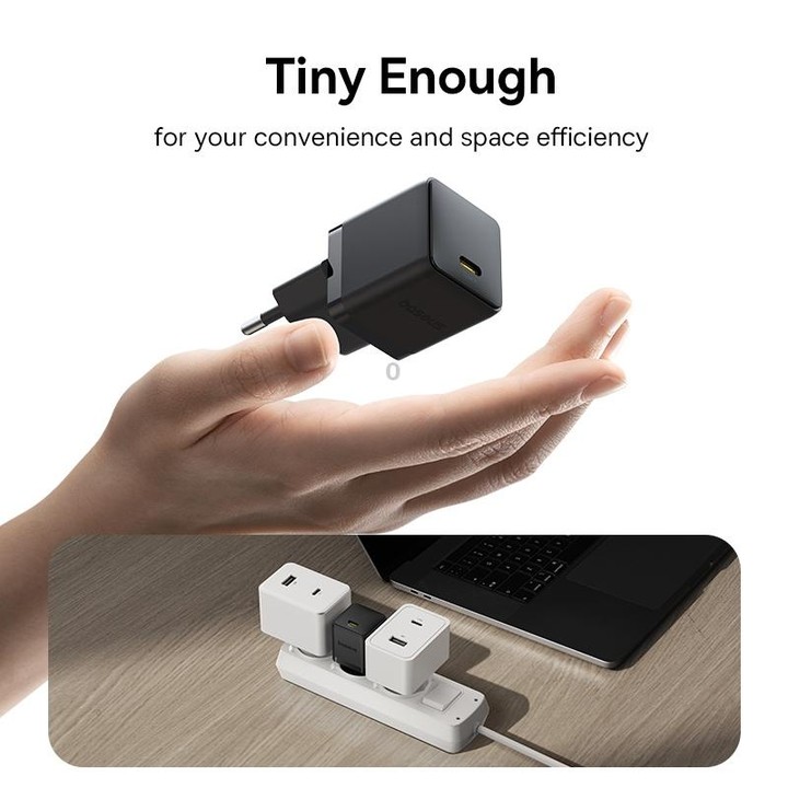 Baseus PD20W USB-C / Type-C Fast Charger With 1m Type-C Cable, Plug Type:EU Plug(Black)