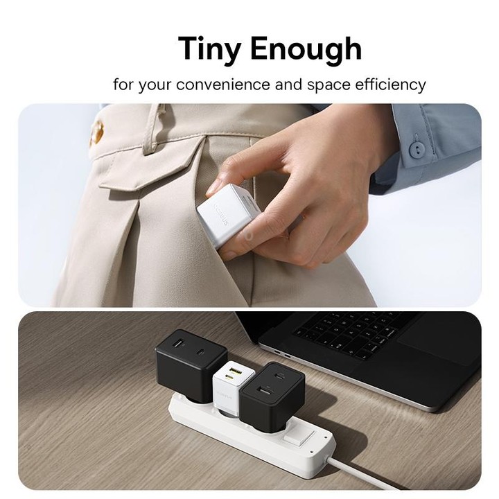 Baseus PD20W USB and USB-C / Type-C Fast Charger With 1m Type-C Cable, Plug Type:EU Plug(White)