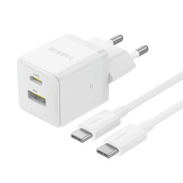 Baseus PD30W USB and USB-C / Type-C Fast Charger With 1m Type-C Cable, Plug Type:EU Plug(White)