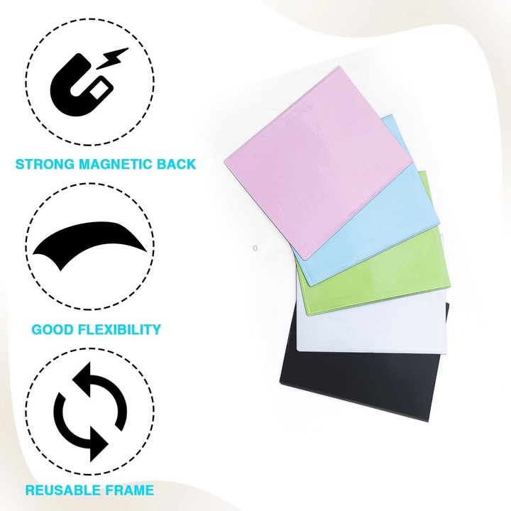 5pcs Magnetic Picture Photo Bag Album Frame, Size:6 inch(White)