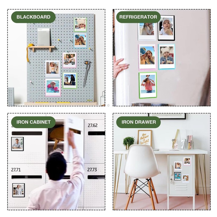 5pcs Magnetic Picture Photo Bag Album Frame, Size:6 inch(White)