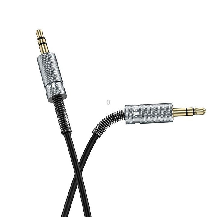 hoco UPA31 AUX 3.5mm Spring Audio Cable, Length: 3m(Black)