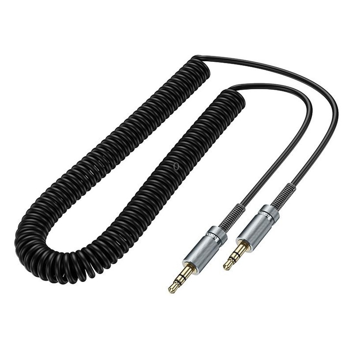 hoco UPA31 AUX 3.5mm Spring Audio Cable, Length: 3m(Black)