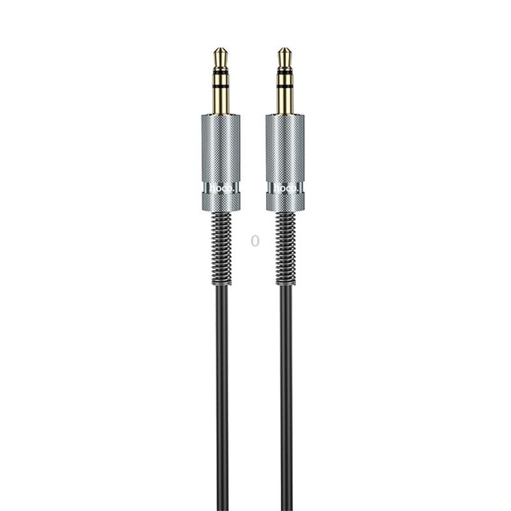 hoco UPA31 AUX 3.5mm Spring Audio Cable, Length: 3m(Black)