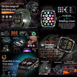 ZW69 1.97 inch AMOLED Outdoor Sports BT Call Smart Watch, Blood Oxygen / Heart Rate / Remote Photography / Sleep monitoring(Gree
