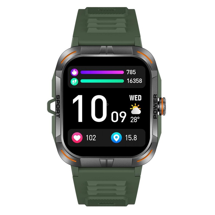 ZW69 1.97 inch AMOLED Outdoor Sports BT Call Smart Watch, Blood Oxygen / Heart Rate / Remote Photography / Sleep monitoring(Gree