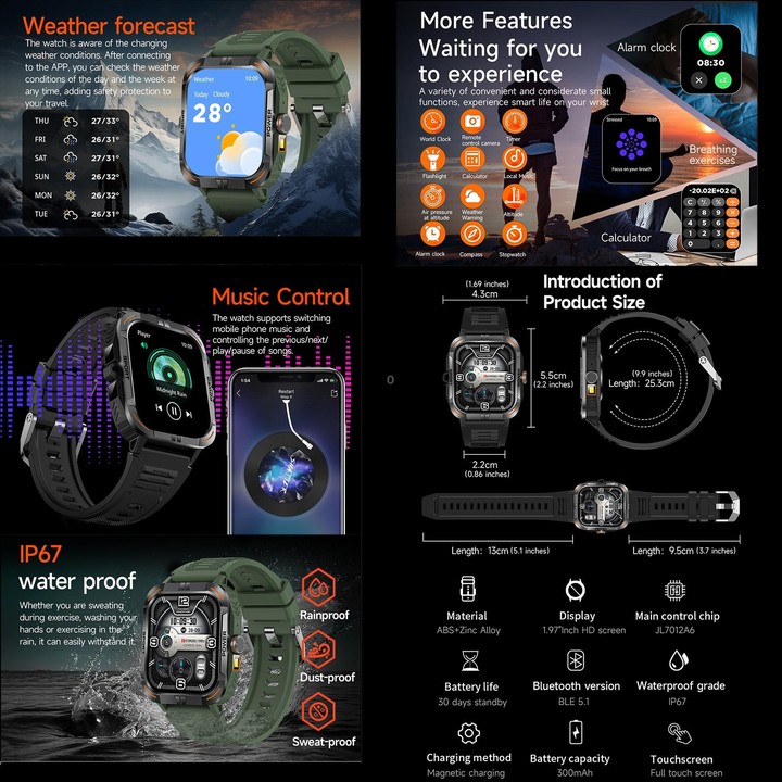ZW69 1.97 inch AMOLED Outdoor Sports BT Call Smart Watch, Blood Oxygen / Heart Rate / Remote Photography / Sleep monitoring(Grey