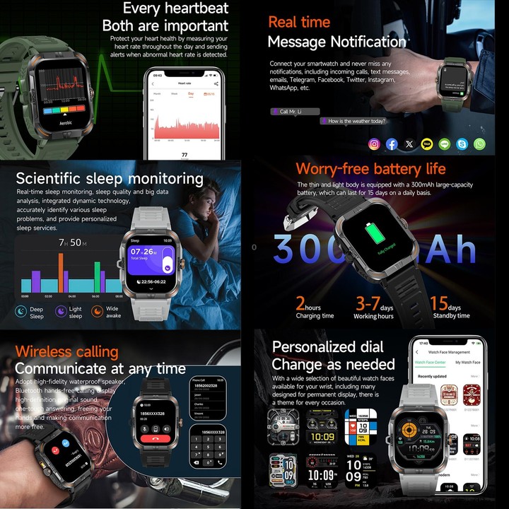 ZW69 1.97 inch AMOLED Outdoor Sports BT Call Smart Watch, Blood Oxygen / Heart Rate / Remote Photography / Sleep monitoring(Grey
