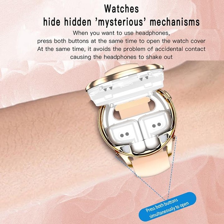 X17 mini 1.27 inch IP67 Waterproof 2 in 1 Bluetooth Earphone Smart Watch(Black)