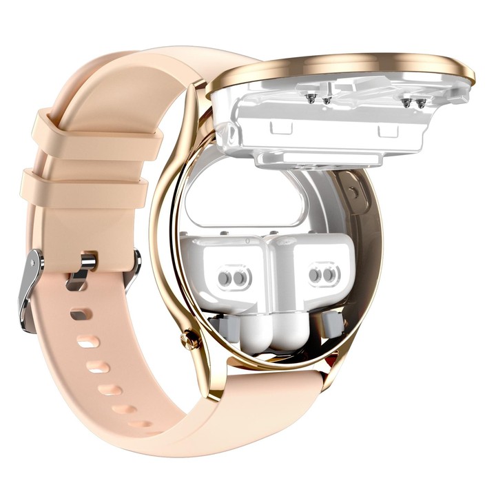X17 mini 1.27 inch IP67 Waterproof 2 in 1 Bluetooth Earphone Smart Watch(Gold)