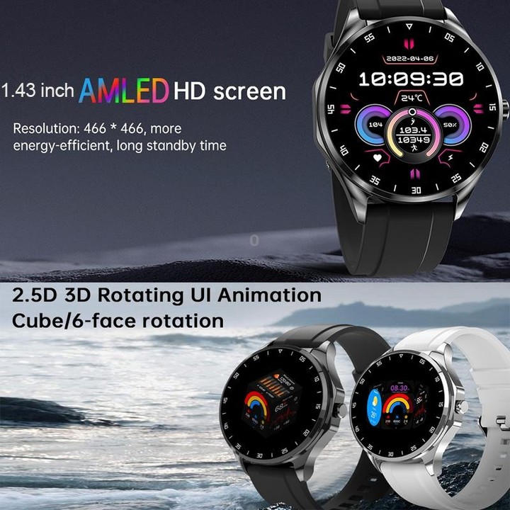 X20 1.43 inch IP67 Waterproof 2 in 1 Bluetooth Earphone Smart Watch(Black)
