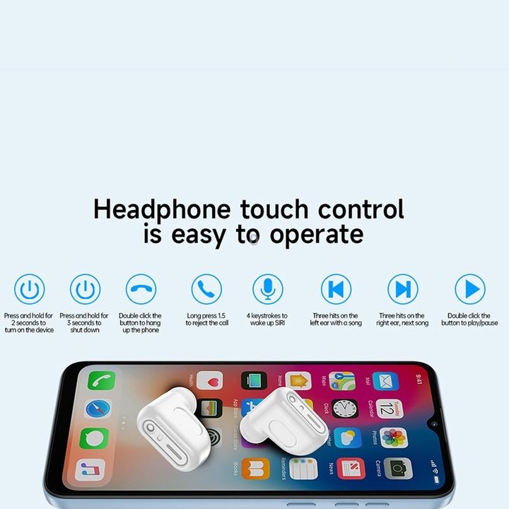 X20 1.43 inch IP67 Waterproof 2 in 1 Bluetooth Earphone Smart Watch(White)