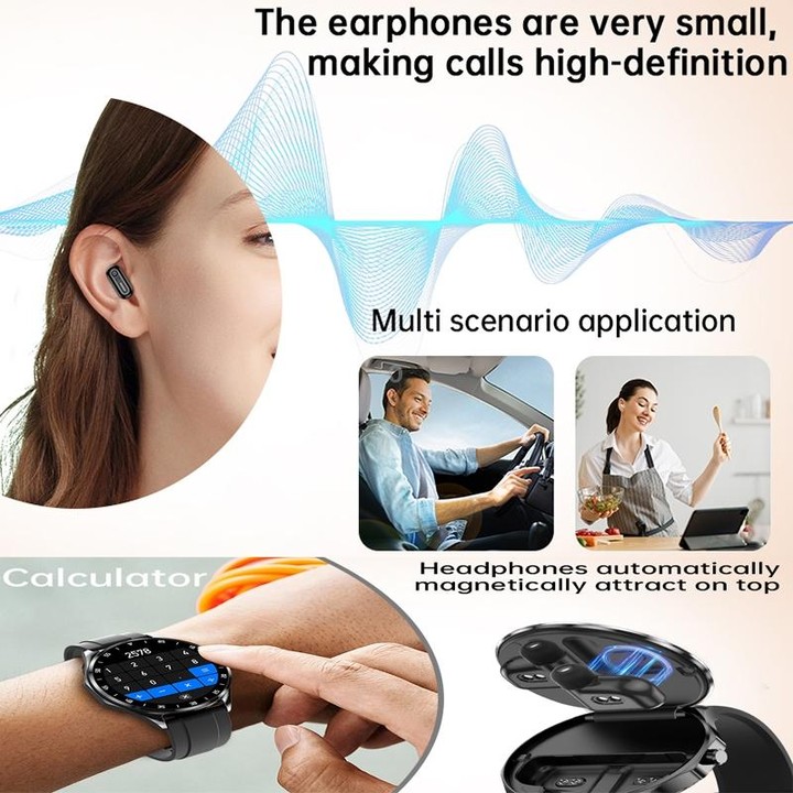 X20 1.43 inch IP67 Waterproof 2 in 1 Bluetooth Earphone Smart Watch(White)