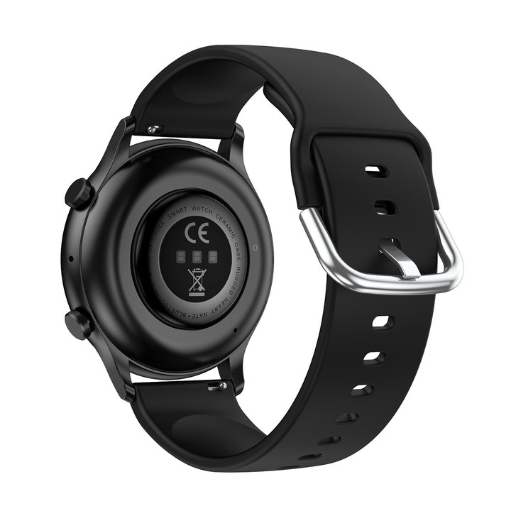 CY19 1.32 inch AMOLED Screen Silicone Strap Smart Watch, Blood Oxygen/Blood Pressure/Heart Rate(Black)